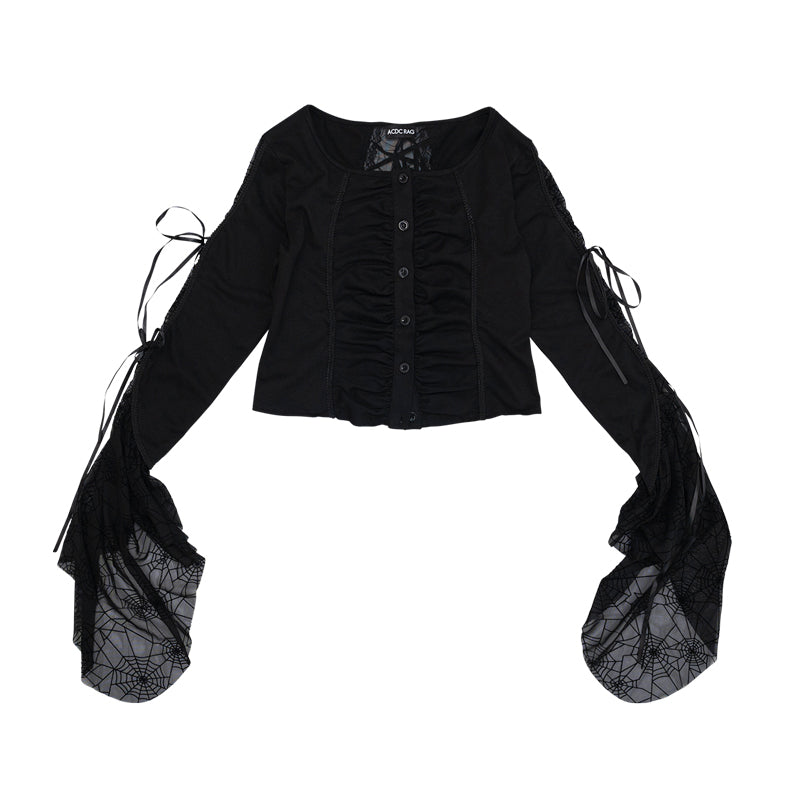ロンt カットソー スパイダー news glad ゴシック Store Online HER. | sew and Cut | ニュアンスロングTシャツ パンク トップス
