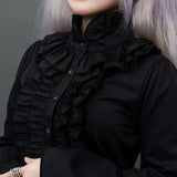 Tailcoat Style Blouse BLACK