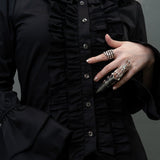 Tailcoat Style Blouse BLACK