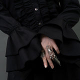 Tailcoat Style Blouse BLACK