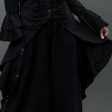 Tailcoat Style Blouse BLACK