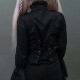 Tailcoat Style Blouse BLACK