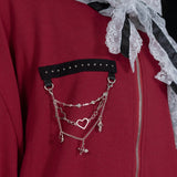 Swaying Heart Hoodie Red