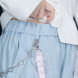 Swaying Heart Short Pants Pastel Blue