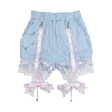 Swaying Heart Short Pants Pastel Blue