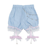 Swaying Heart Short Pants Pastel Blue