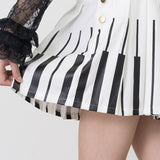 Piano Jumper Skirt White