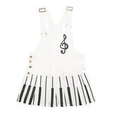 Piano Jumper Skirt White