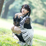 Piano Jumper Skirt White