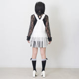 Piano Jumper Skirt White