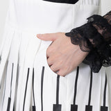Piano Jumper Skirt White