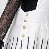 Piano Jumper Skirt White