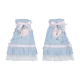 Swaying Heart Leg Warmers Pastel Blue
