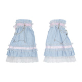 Swaying Heart Leg Warmers Pastel Blue