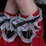 Swaying Heart Leg Warmers Red