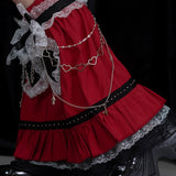 Swaying Heart Leg Warmers Red
