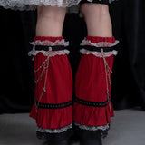 Swaying Heart Leg Warmers Red
