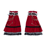 Swaying Heart Leg Warmers Red