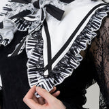 Piano Attached Collar White 