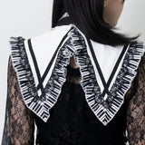 Piano Attached Collar White 