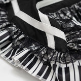 ピアノ リボンつけ襟 BLACK