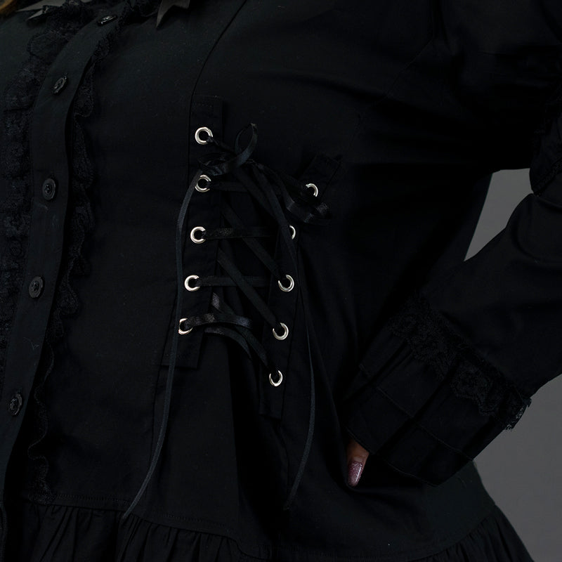Plus size DARK ABYSS 2WAY CROSS BLOUSE – ACDC RAG