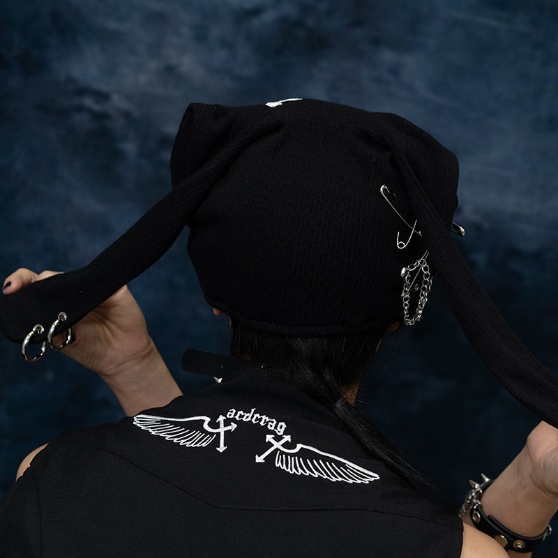 Dark Abyss Rabbit Ear Cross Hat