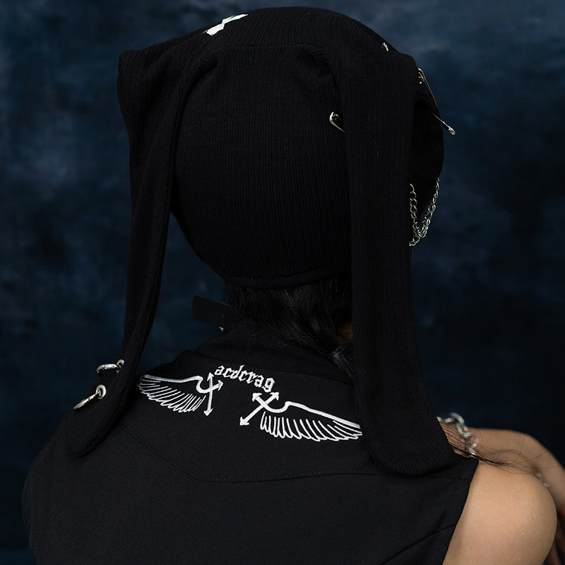 Dark Abyss Rabbit Ear Cross Hat