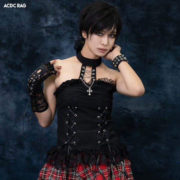 アトリエgg リネンキャミソールブラック リジー　16 冥闇 クロスリボンキャミ – ACDC RAG