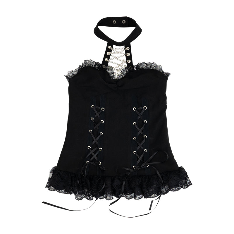 Dark Abyss Cross Ribbon Camisole