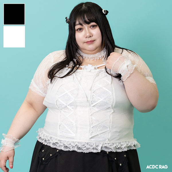 あーです✨ プラスサイズ]おてあて♡ レースT – ACDC RAG