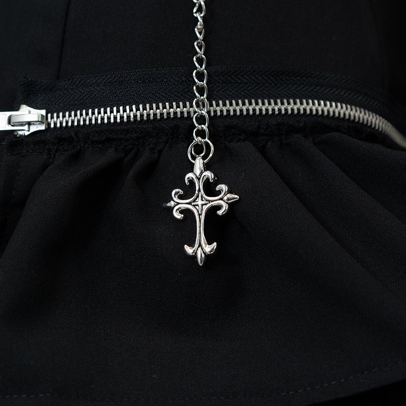 Dark Abyss Cross ZIP Tunic