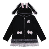 Hanyo Usagi Hoodie Black
