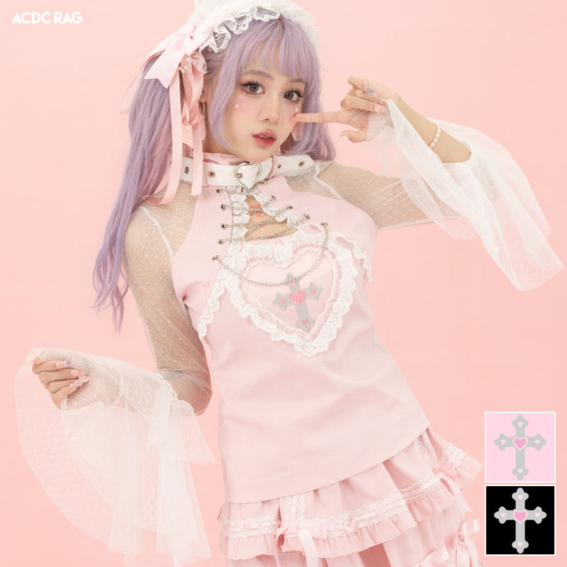 Kiss Kill Lace Long-Sleeve T