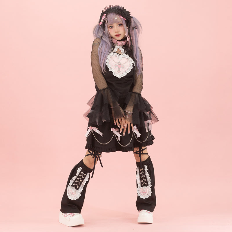 Kiss Kill Lace Long-Sleeve T