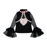 Kiss Kill Lace Long-Sleeve T