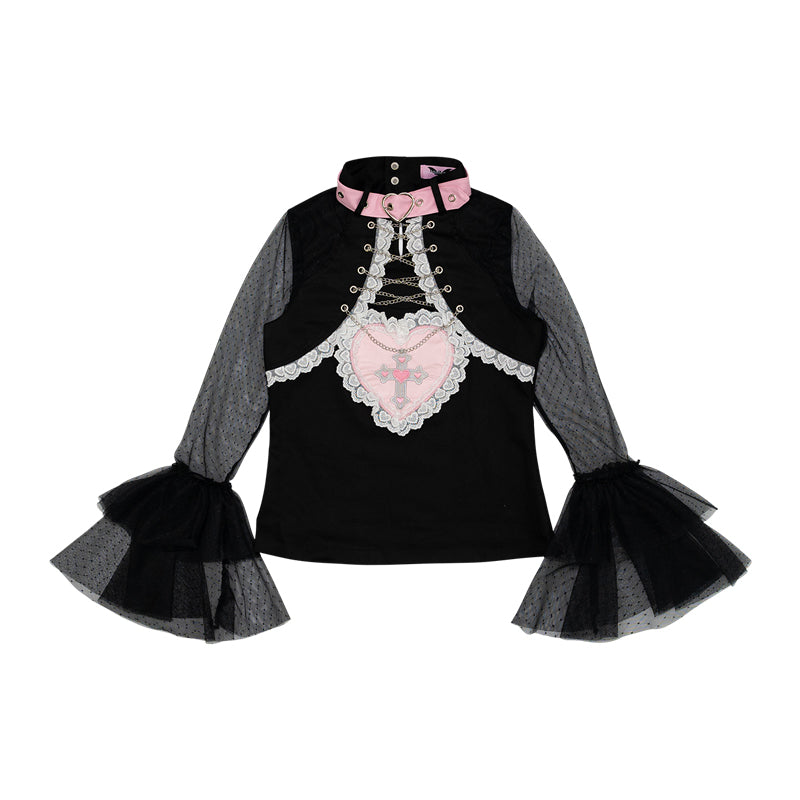 Kiss Kill Lace Long-Sleeve T