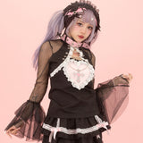 Kiss Kill Lace Long-Sleeve T