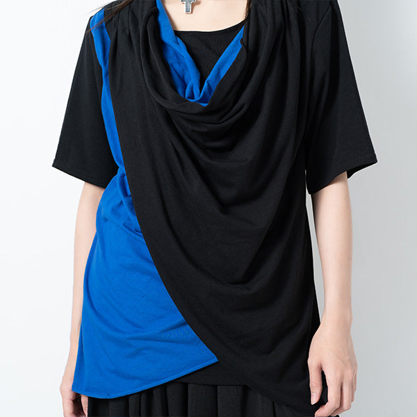 I read an image to a gallery viewer, [Short Sleeve] Drape Long T-Shirt