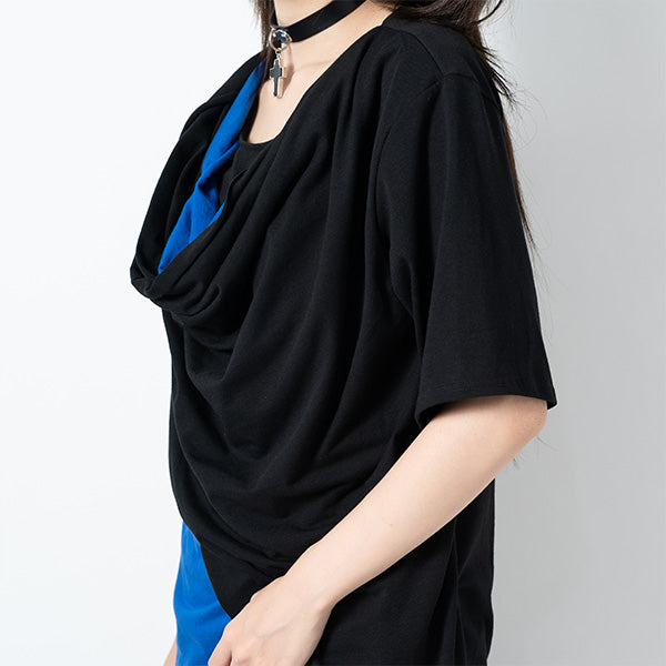 I read an image to a gallery viewer, [Short Sleeve] Drape Long T-Shirt