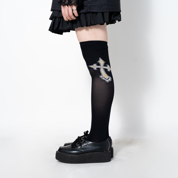 I read an image to a gallery viewer, BIG Cross Knee High Socks