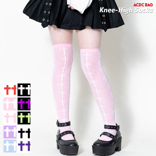 Cross Knee-High Socks