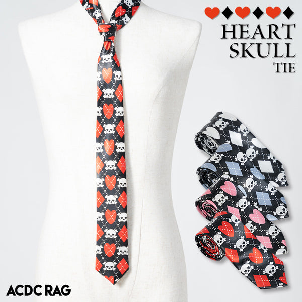Heart Skull Necktie 