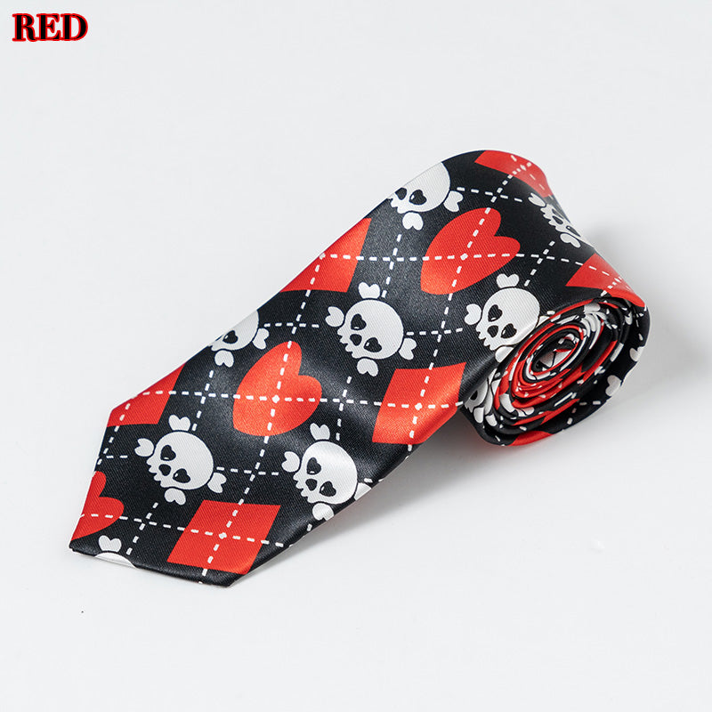 I read an image to a gallery viewer, Heart Skull Necktie 