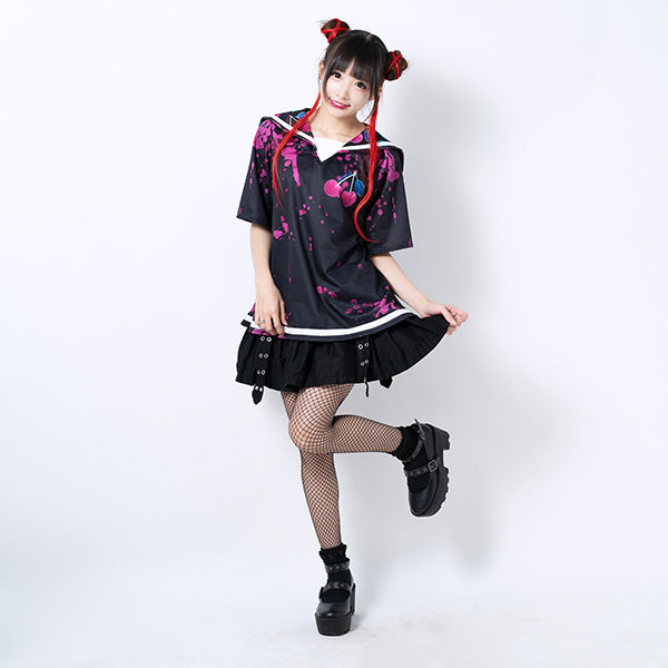 I read an image to a gallery viewer, [Short Sleeves] Cherry Sailor Top