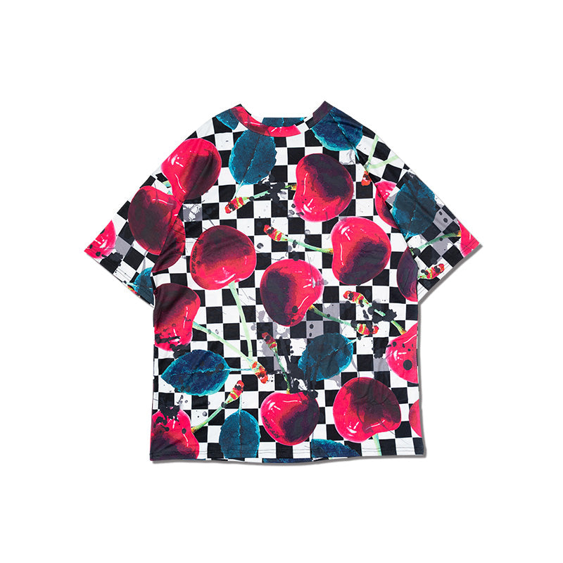 Checkered Cherry Huge T-Shirt
