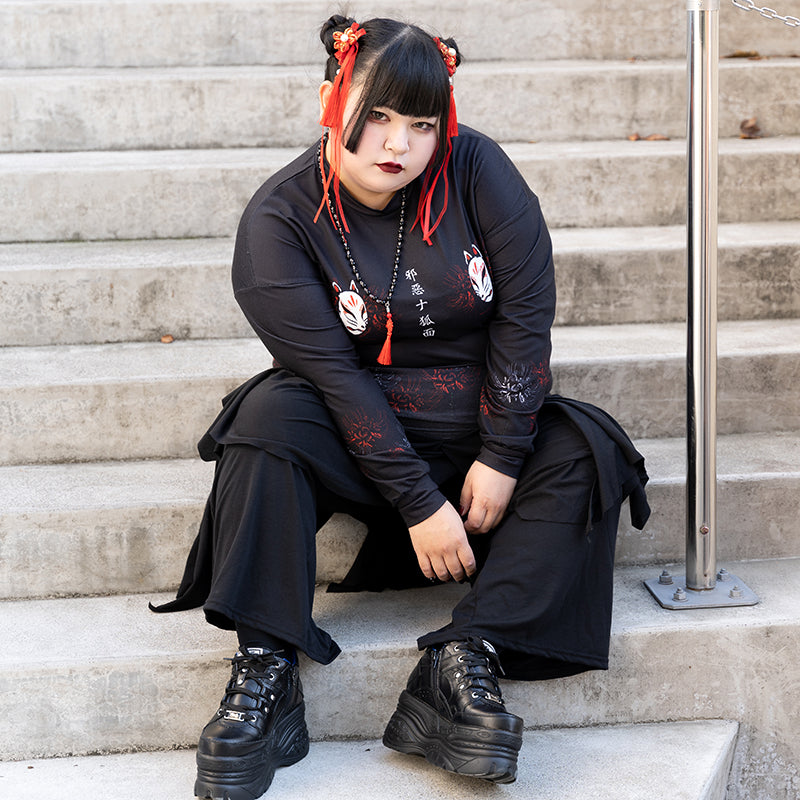 I read an image to a gallery viewer, Higanbana Long Sleeve Tee (Plus Size Ver.)