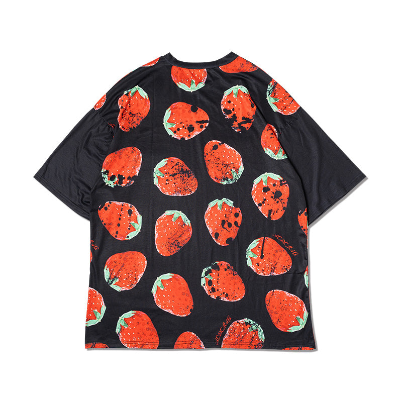 Huge RAG Strawberry Asymmetry T-Shirt – ACDC