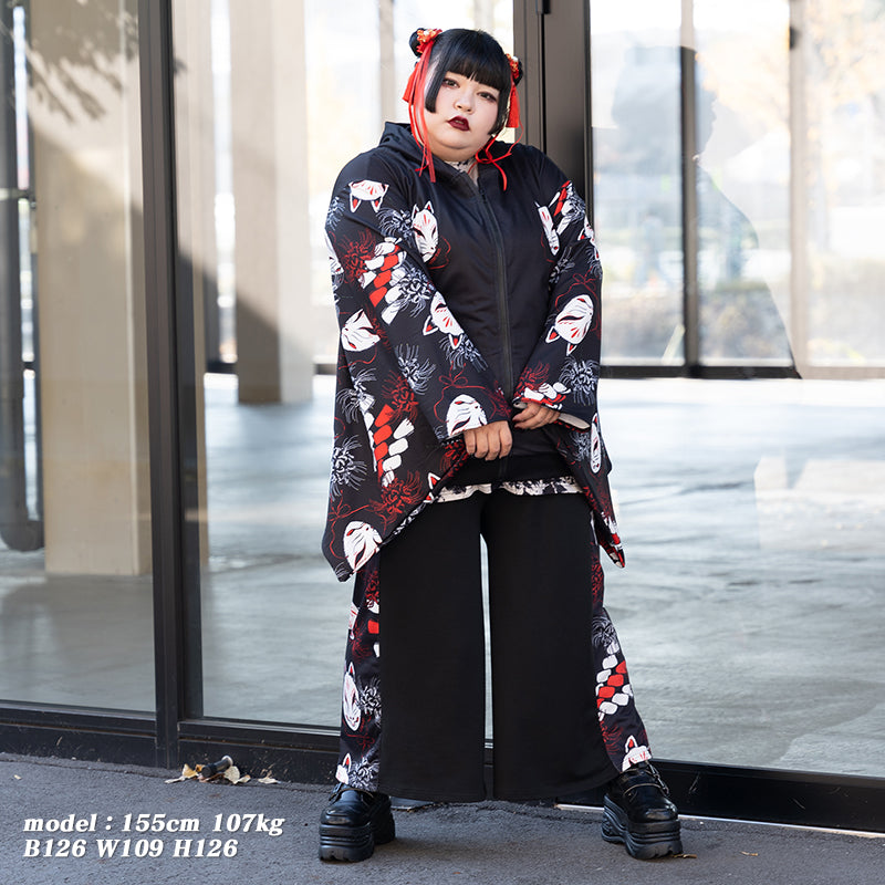 I read an image to a gallery viewer, Higanbana Kimono ZIP Hoodie (Plus Size Ver.)