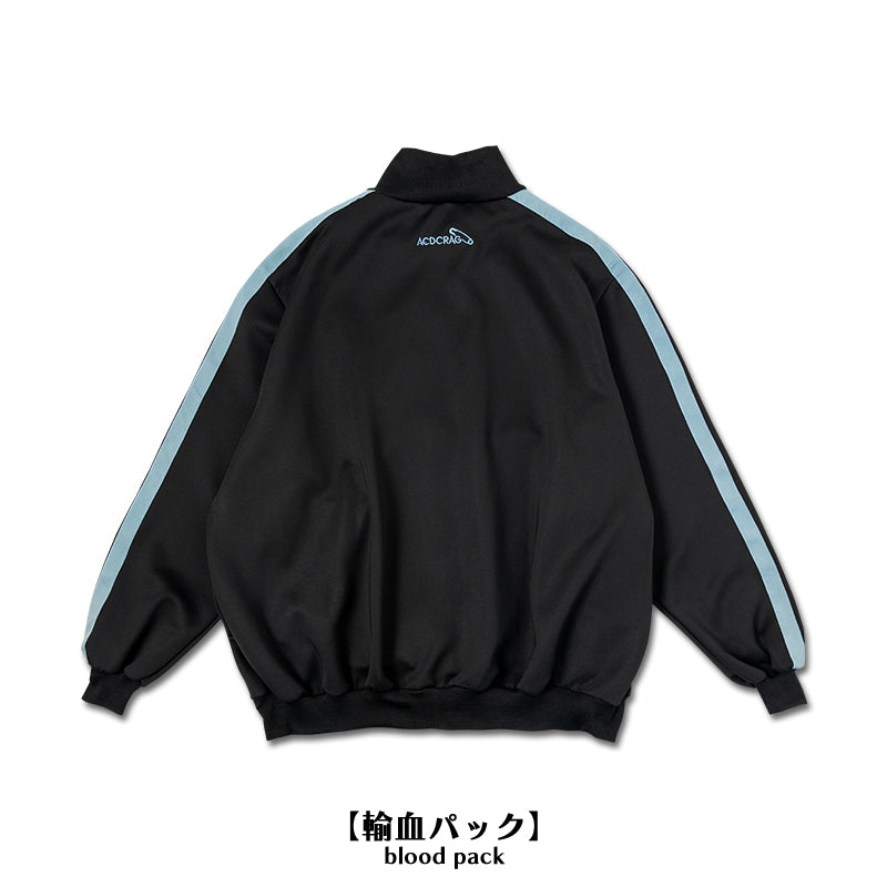 I read an image to a gallery viewer, Blood Pack/Pill Bottle Jersey Jacket Black/Pastel Blue (Men Ver.)